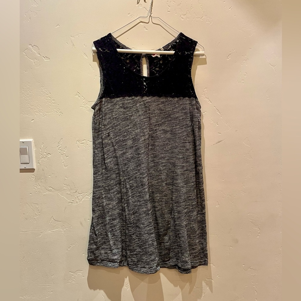Vintage Anthropologie Black and Gray Dress